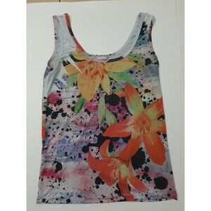 JILLIAN NICOLE Womens Sleeveless Tank Shirt Print Poly Top S usa